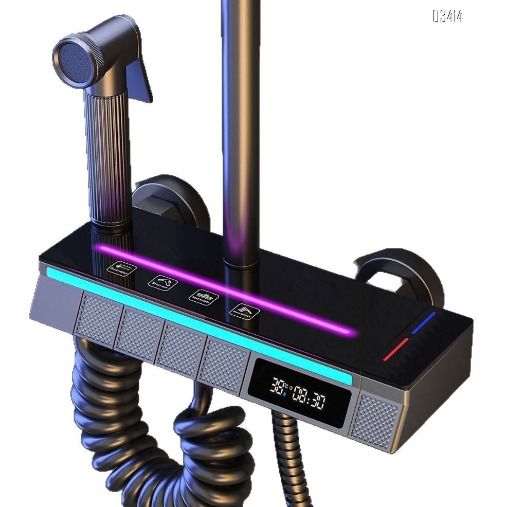 Thermostatic shower head set for home bathroom gun grey rain shower head for pressure wash bath Tap