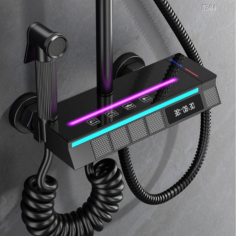 Thermostatic shower head set for home bathroom gun grey rain shower head for pressure wash bath Tap