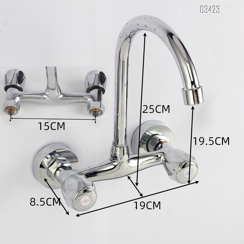 Wall Mount Kitchen Sink Faucet 2 Handle Wall Mounted Laundry Tap Wall Mounted Sink Faucets Commercial Kitchen Faucet Chrome