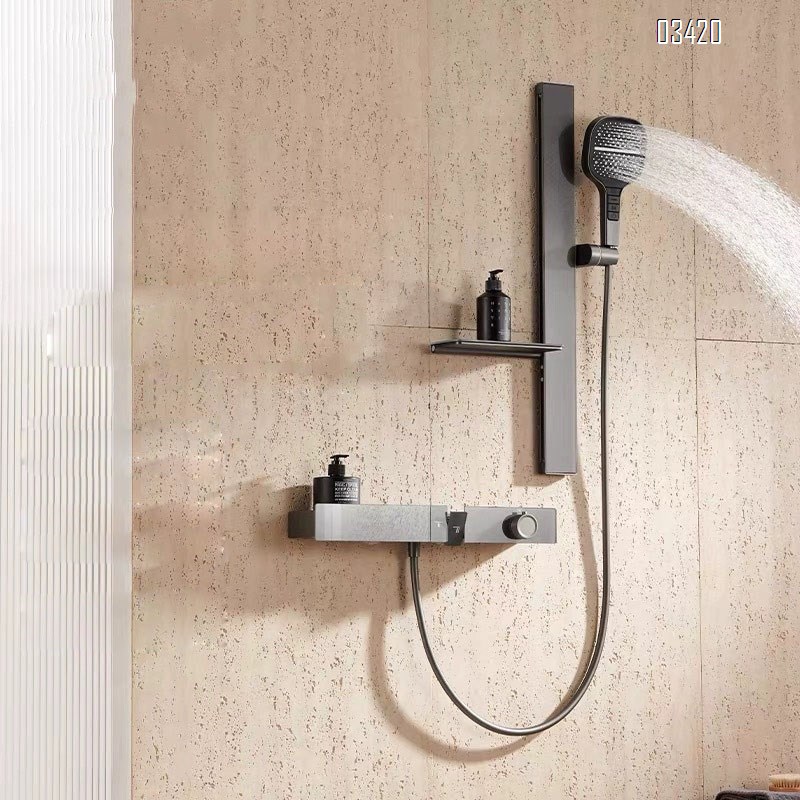 Simple split shower head set home shower bathroom hand-held shower all-Brass waterway wall-mounted shower head