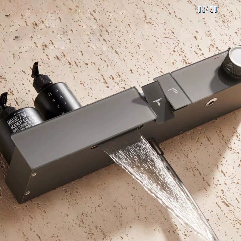 Simple split shower head set home shower bathroom hand-held shower all-Brass waterway wall-mounted shower head