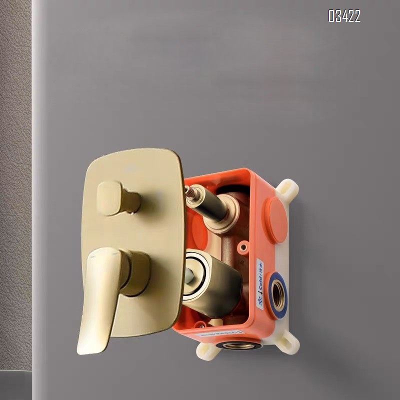 Luxury Wall-mounted installation brushed gold dual-function shower head set for home use embedded hotel engineering concealed Tap