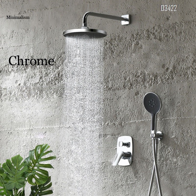 Luxury Wall-mounted installation brushed gold dual-function shower head set for home use embedded hotel engineering concealed Tap