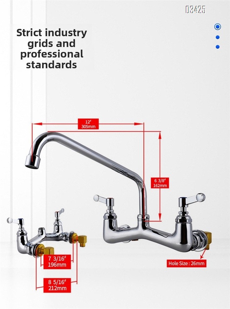 Kitchen Faucets, Kitchen Faucet 3 Hole,Kitchen Sink Faucet, Faucet for Sink 2 Handle Brass, Chrome