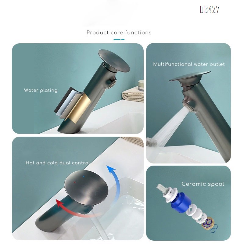 single-hole cold and hot modern Bathroom sink water Basin Best Faucets Tap Brass for home and guesthouse engineering Tap