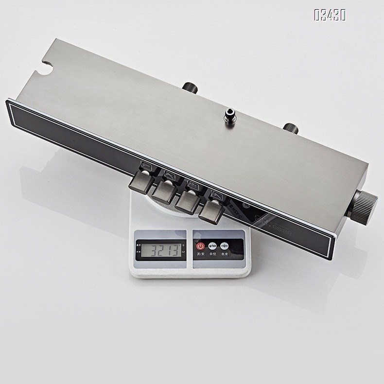 Aluminum Shower Head Set with LED Display for Home Bathroom Space Aluminum Large Storage High-Pressure Shower Head Set