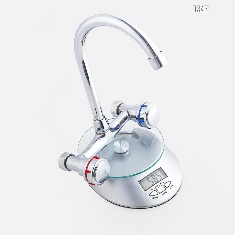 Wall Mounted Kitchen Faucet Commercial Sink Faucet with Gooseneck Swivel Spout 2 Handle Faucet for Home Restaurant Compartment