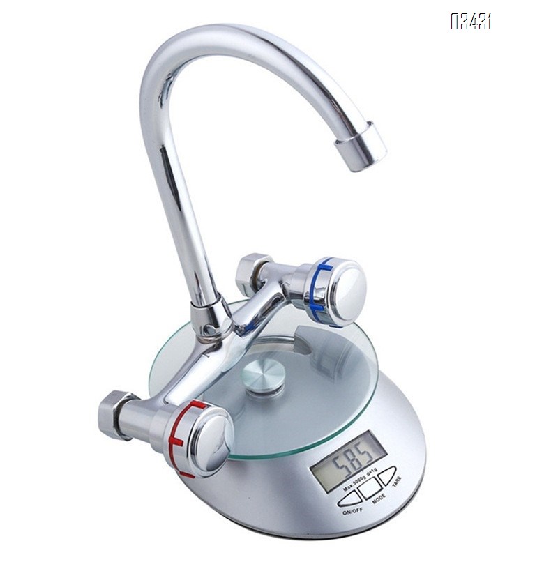 Wall Mounted Kitchen Faucet Commercial Sink Faucet with Gooseneck Swivel Spout 2 Handle Faucet for Home Restaurant Compartment