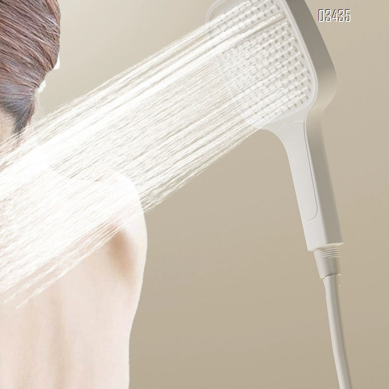 Themostatic Cream-style atmosphere light shower set piano white thermostatic brass shower bathroom domestic bath shower set