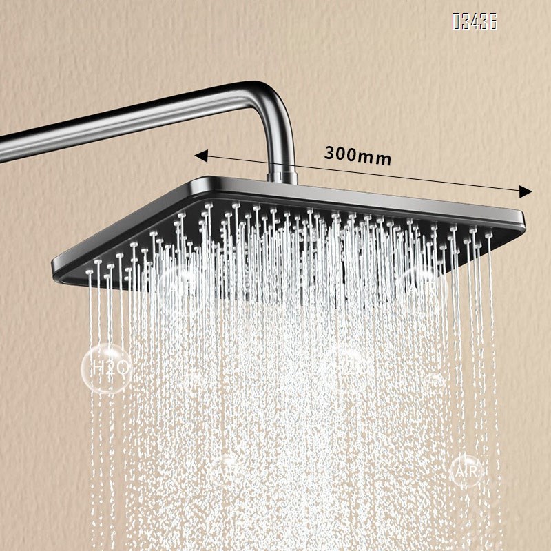 full Brass thermostatic piano key shower head set multi-functional pressure-increasing bathroom home shower head set