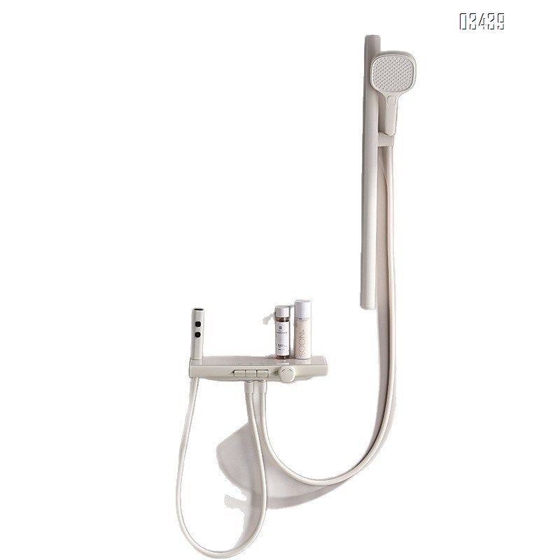 Three-speed shower head set with milky white gunmetal gray Brass nozzle for small apartments hotel and home use