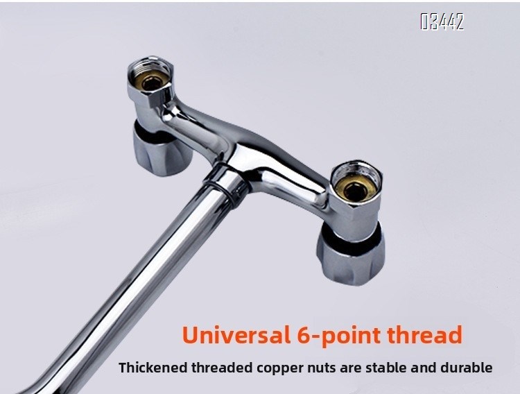 Wall Mount 2 Handle Kitchen Faucet, Chrome  Kitchen Sink Faucet, Modern Commercial Sink Faucet for Laundry Room Restaurant