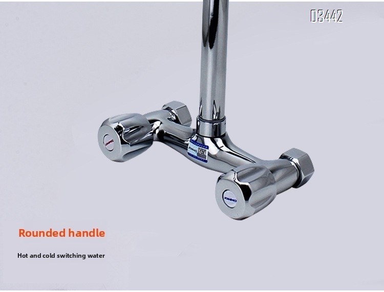 Wall Mount 2 Handle Kitchen Faucet, Chrome  Kitchen Sink Faucet, Modern Commercial Sink Faucet for Laundry Room Restaurant