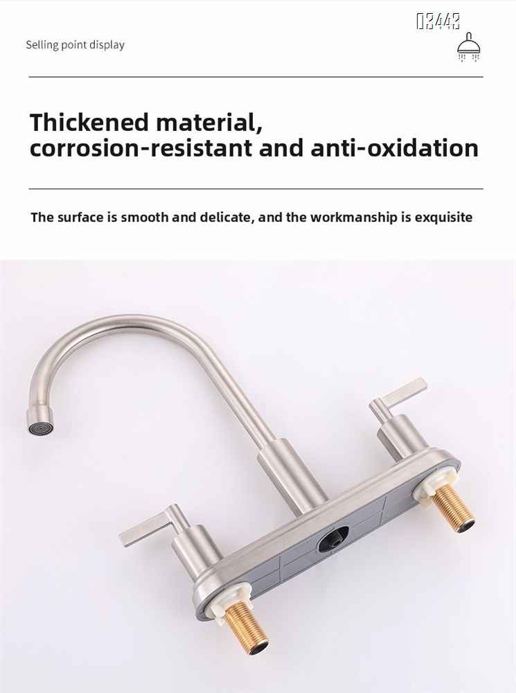 Kitchen Faucets High Arc 360°Rotating Spout Kitchen Sink Faucet 2 Handle  Centerset RV Kitchen Faucet with Side Sprayer, Brushed