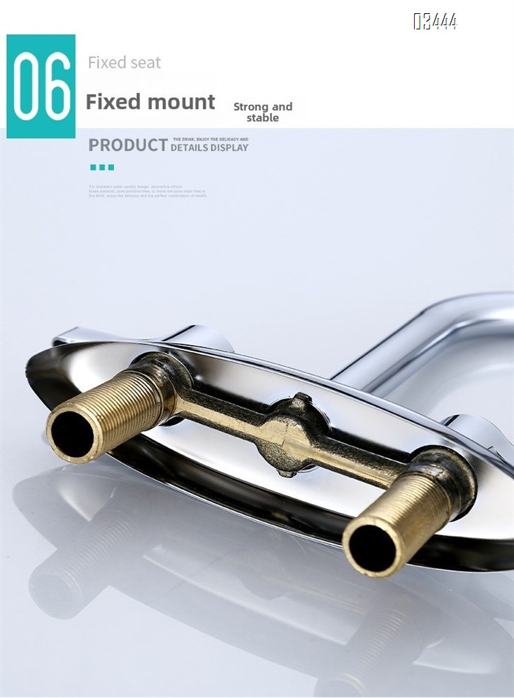 2 Handle Kitchen Sink Faucet, 360 Brassl Pipe 3 Hole Kitchen Faucet, Commercial Modern Chrome Kitchen Sink Faucet