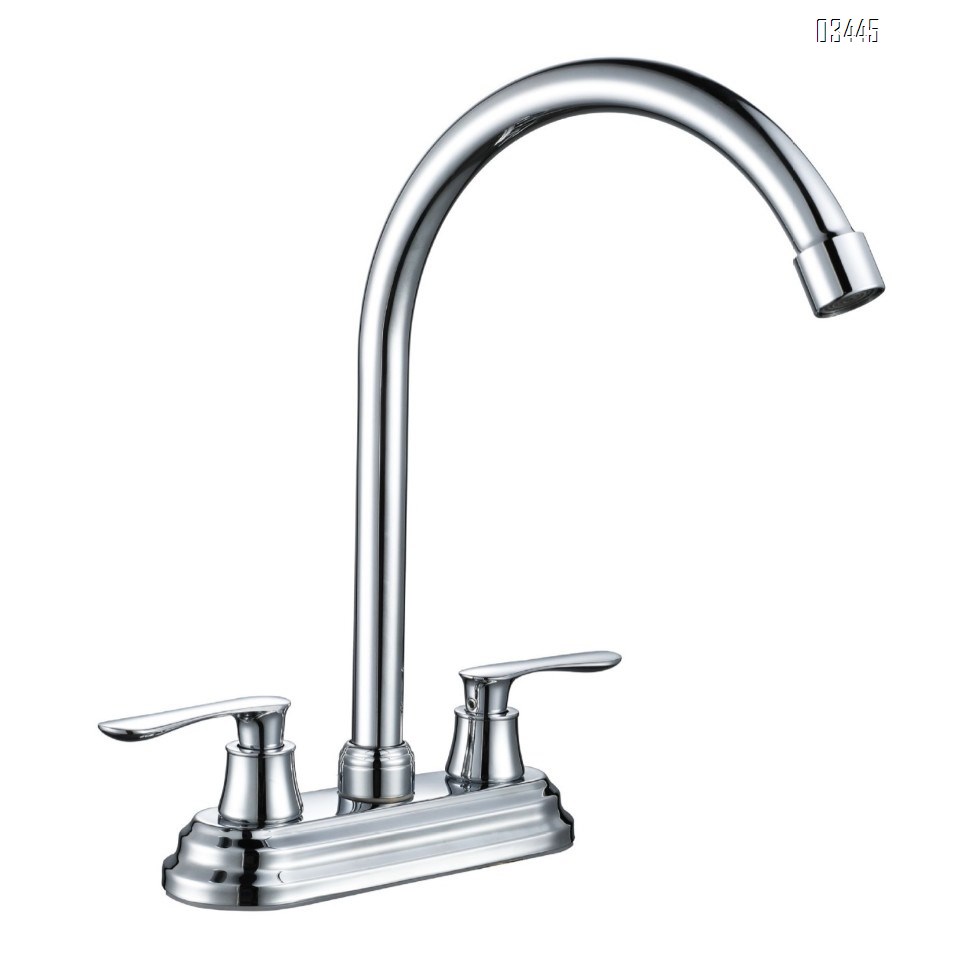 Kitchen Faucet for Sink 3 Holes Dual Handle Kitchen Sink Faucets High Arc 360° Rotating Spout , Without Side Sprayer