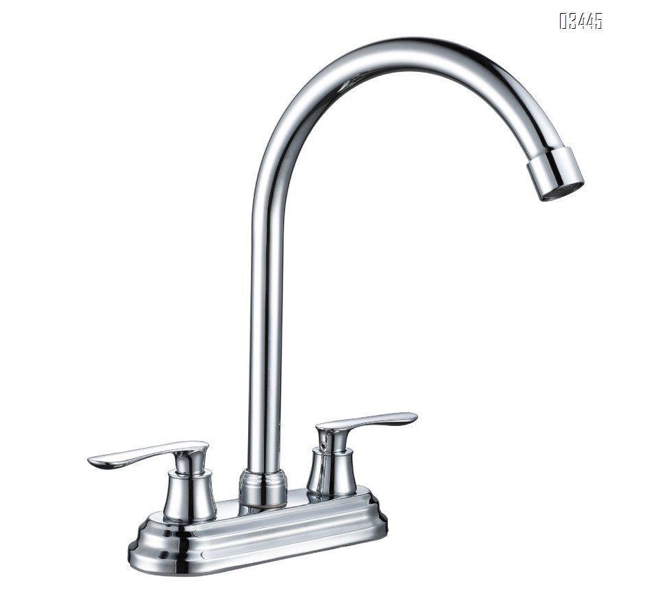 Kitchen Faucet for Sink 3 Holes Dual Handle Kitchen Sink Faucets High Arc 360° Rotating Spout , Without Side Sprayer