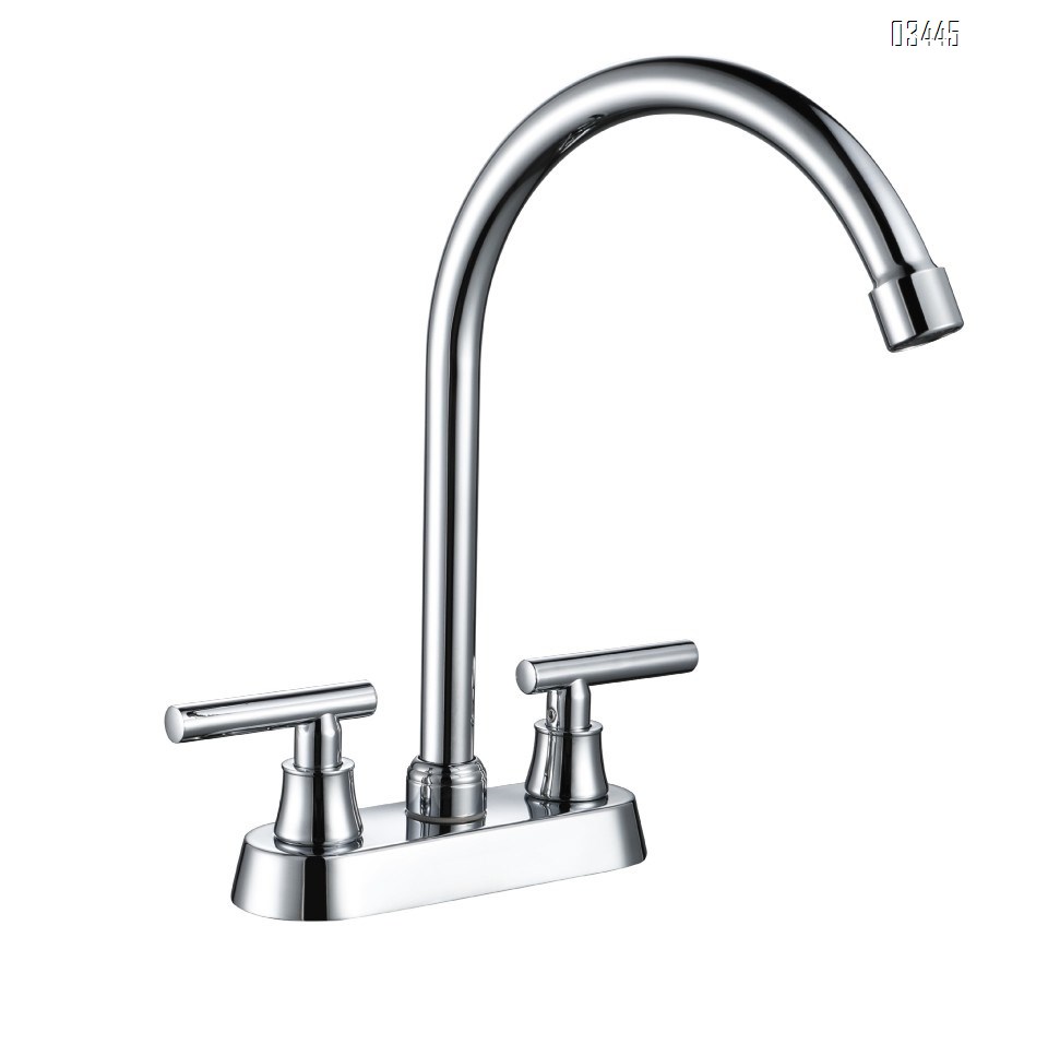 Kitchen Faucet for Sink 3 Holes Dual Handle Kitchen Sink Faucets High Arc 360° Rotating Spout , Without Side Sprayer