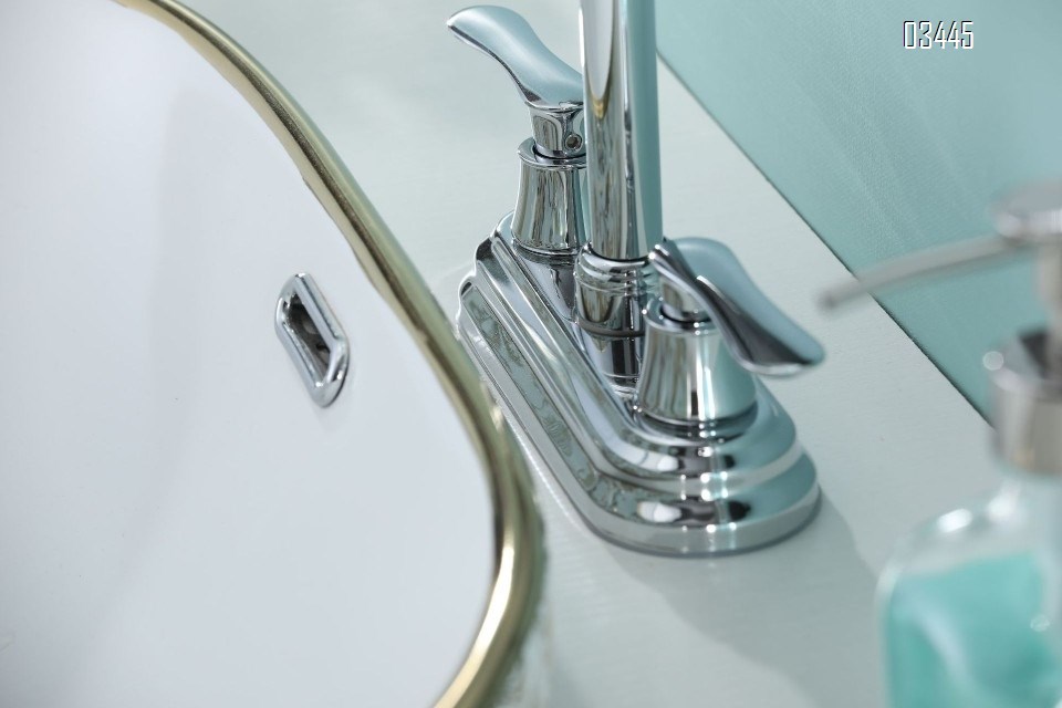 Kitchen Faucet for Sink 3 Holes Dual Handle Kitchen Sink Faucets High Arc 360° Rotating Spout , Without Side Sprayer