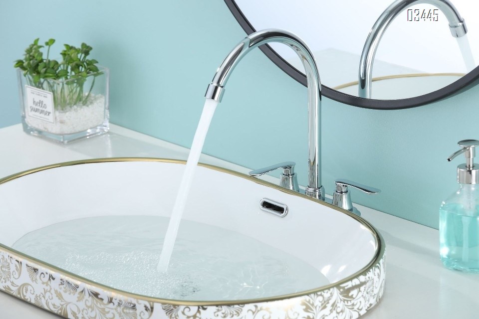 Kitchen Faucet for Sink 3 Holes Dual Handle Kitchen Sink Faucets High Arc 360° Rotating Spout , Without Side Sprayer