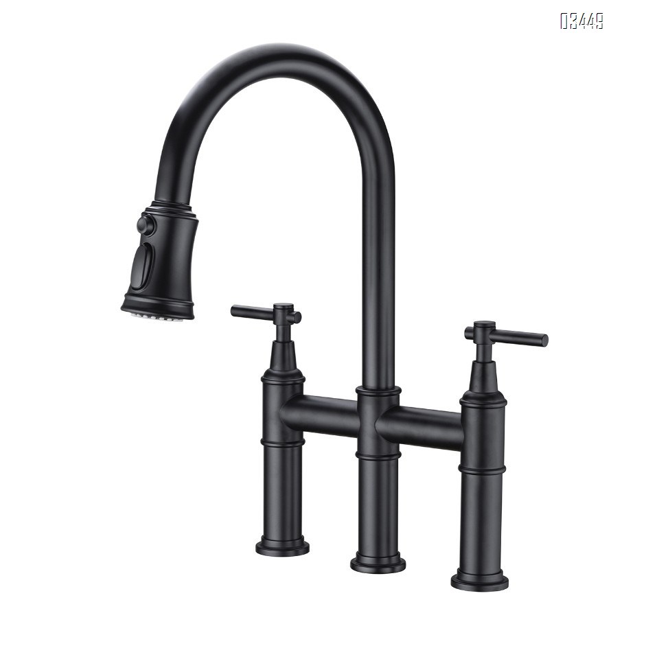 Bathroom Faucets with Pop up Drain , Lead-Free Stainless Steel 2 Handle Centerset Faucet for Vanity, RV