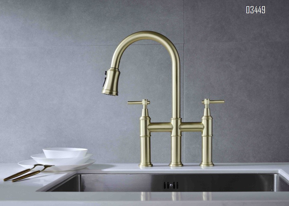 Bathroom Faucets with Pop up Drain , Lead-Free Stainless Steel 2 Handle Centerset Faucet for Vanity, RV