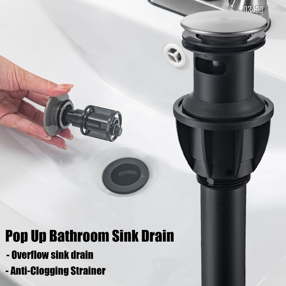 Bathroom Sink Faucet, Bathroom Faucet 3 Hole, Faucet for Sink 2 Handle Centerset with Pop up Drain,Brushed