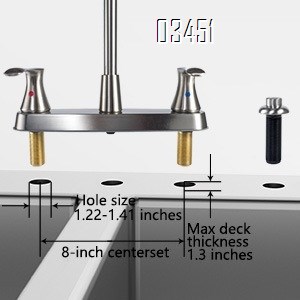Dual Handle Kitchen Faucet with Side Spray Stainless Steel 360° Rotatable 3 or 4 Hole RV Faucet for Kitchen Sink