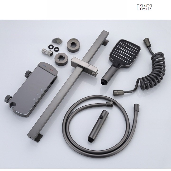 Brass Simple shower head set piano key white home bathroom shower washroom ceilingless spray shower head full Tap