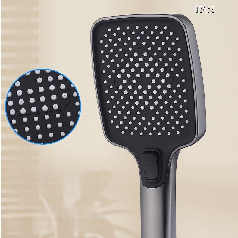 Brass Simple shower head set piano key white home bathroom shower washroom ceilingless spray shower head full Tap