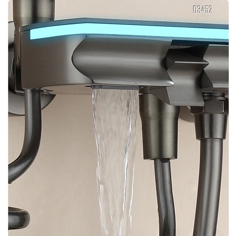 Brass Simple shower head set piano key white home bathroom shower washroom ceilingless spray shower head full Tap