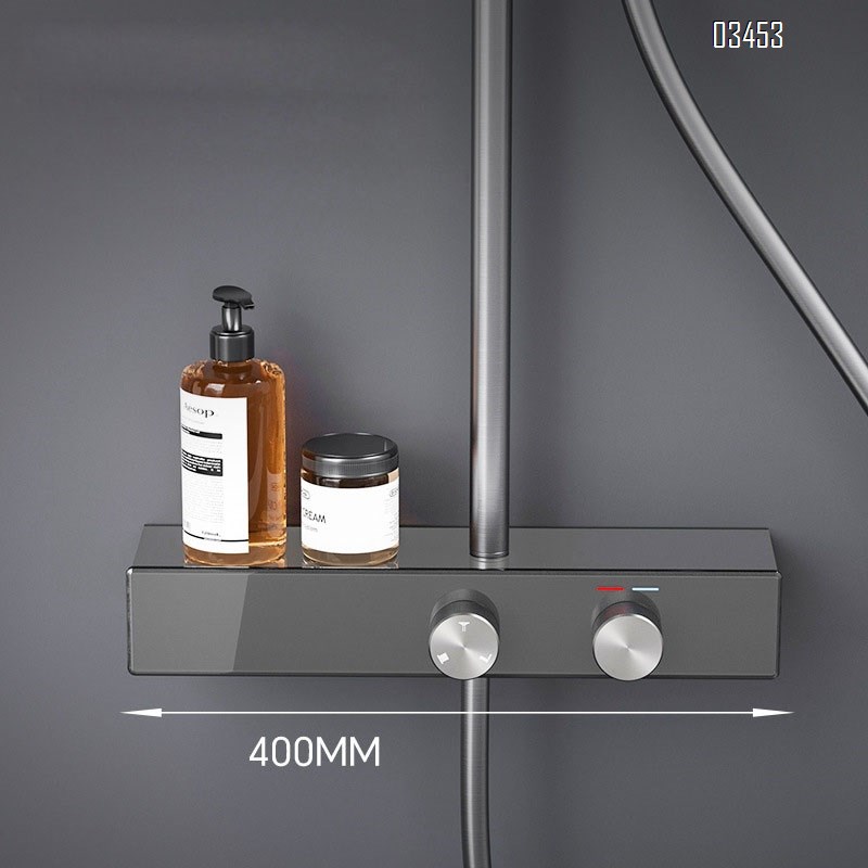 Light luxury shower head set for home bathroom gun gray shower head bathroom pressure display rain shower head sprayer