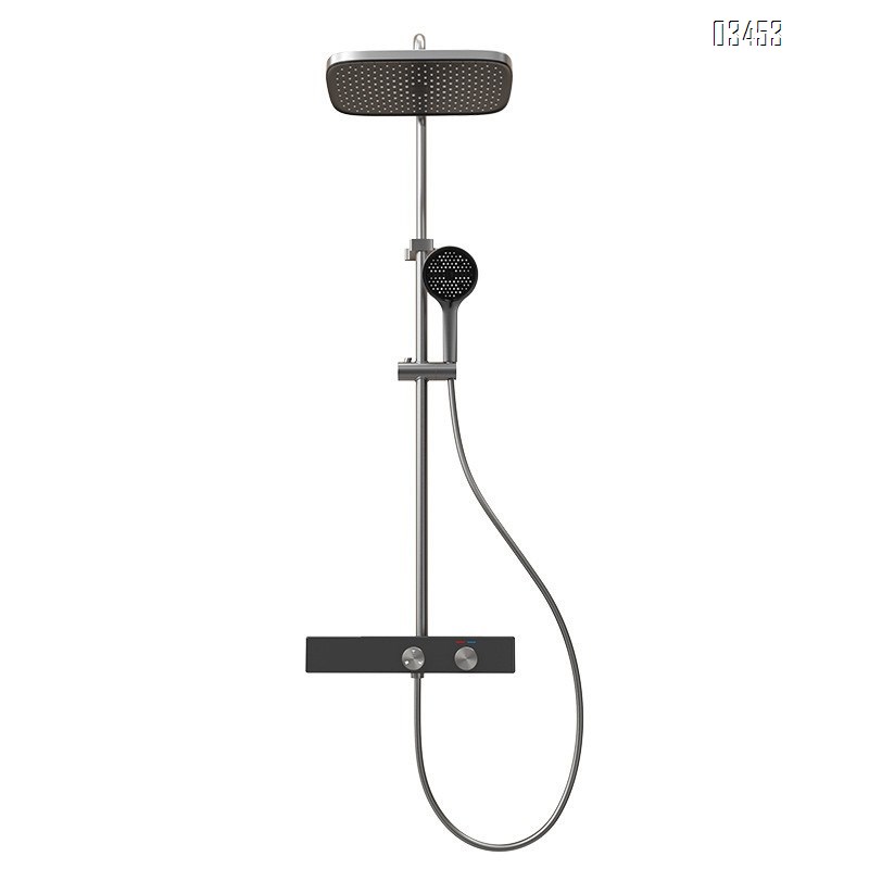 Light luxury shower head set for home bathroom gun gray shower head bathroom pressure display rain shower head sprayer