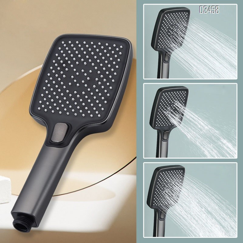 Wall-mounted home shower head set large handle gun gray cold and hot digital display bathroom and toilet accessories complete set of shower