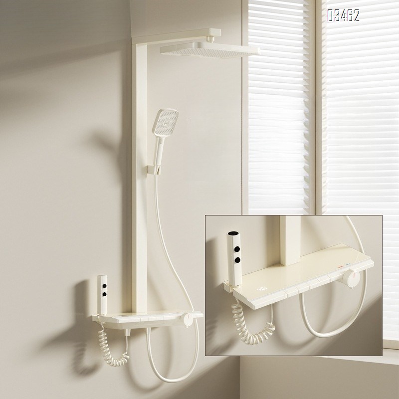 Brass cream white shower head set thermositatic shower head set Pressure spray head set Wall-mounted shower head set