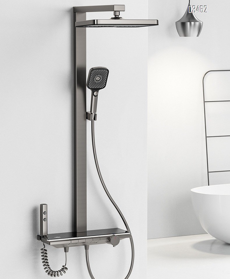 Brass cream white shower head set thermositatic shower head set Pressure spray head set Wall-mounted shower head set