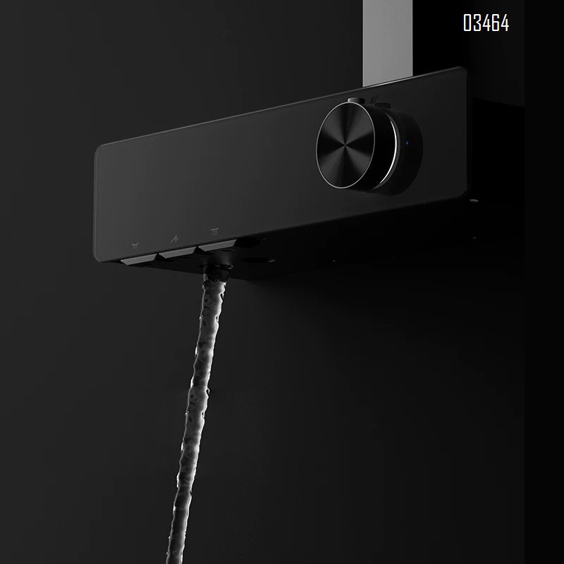 Home use thermostatic shower head set with digital display fine brass gunmetal gray piano-style one-key water outlet shower set