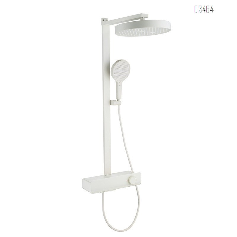 Home use thermostatic shower head set with digital display fine brass gunmetal gray piano-style one-key water outlet shower set