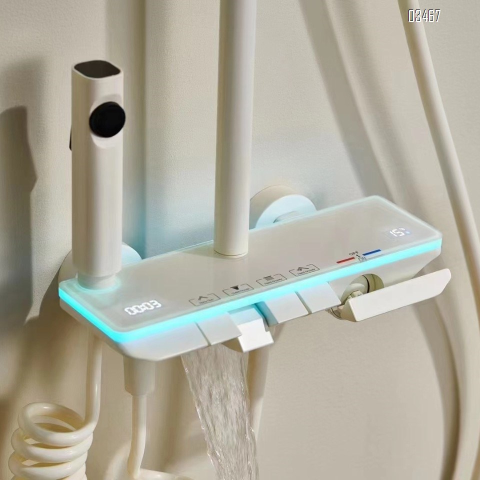 Shower Head Set for Home Bathroom Gunmetal Grey Shower Head with Constant Temperature Rain Spray Head Tap