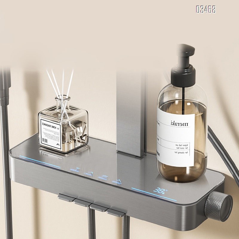 Full Brass gunmetal grey shower faucet set home use cold and hot bathroom faucet grey spray head shower combination