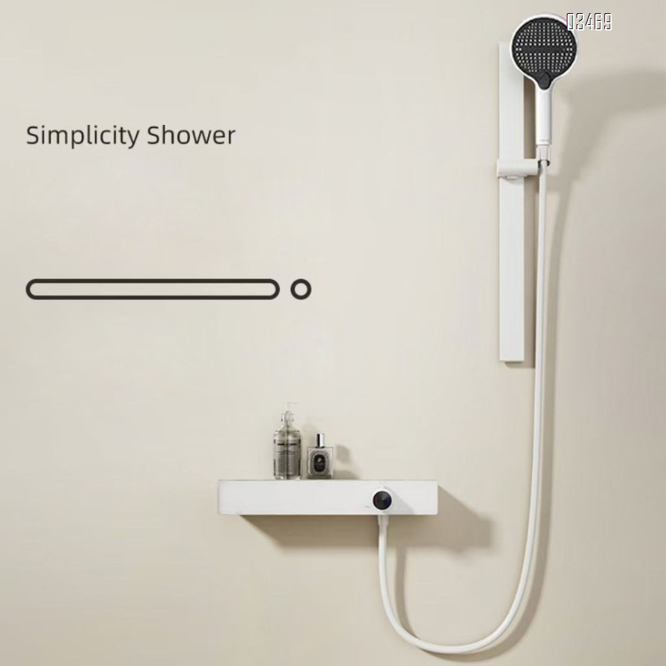 Full Brass simple shower head set without top for home use white liquid silicone spray head for bathroom shower device