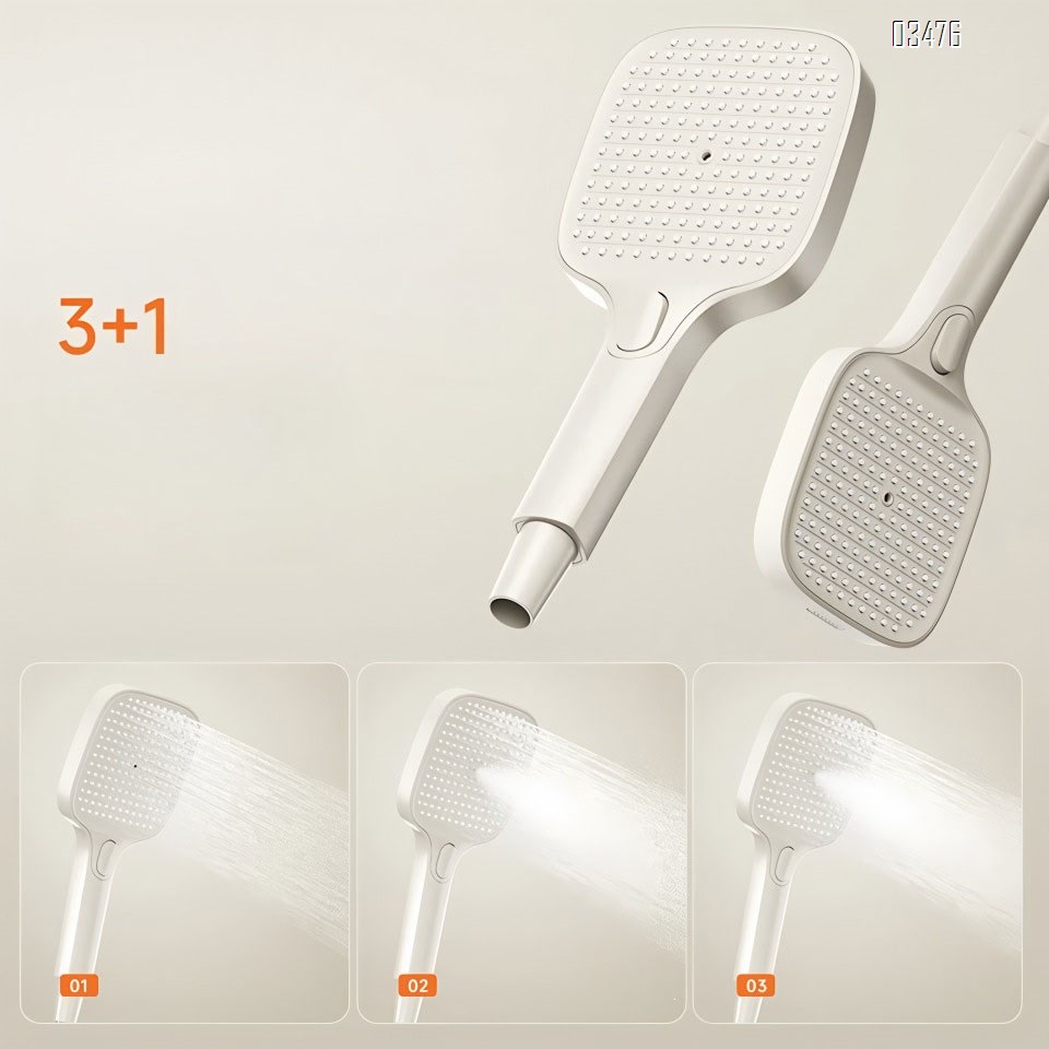 Gun gray thermostatic shower set with pressure-increasing wall-mounted Brass large storage design and button water outlet