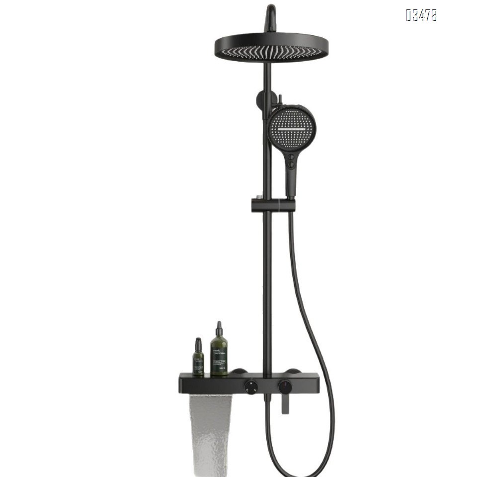 Brass New shower head set for home use with a pressure gun grey waterfall cold and hot storage and a bath shower