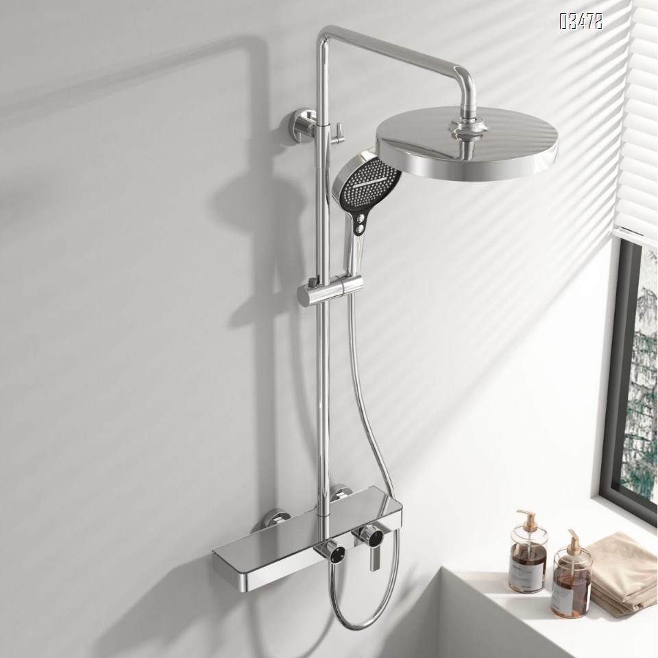 Brass New shower head set for home use with a pressure gun grey waterfall cold and hot storage and a bath shower