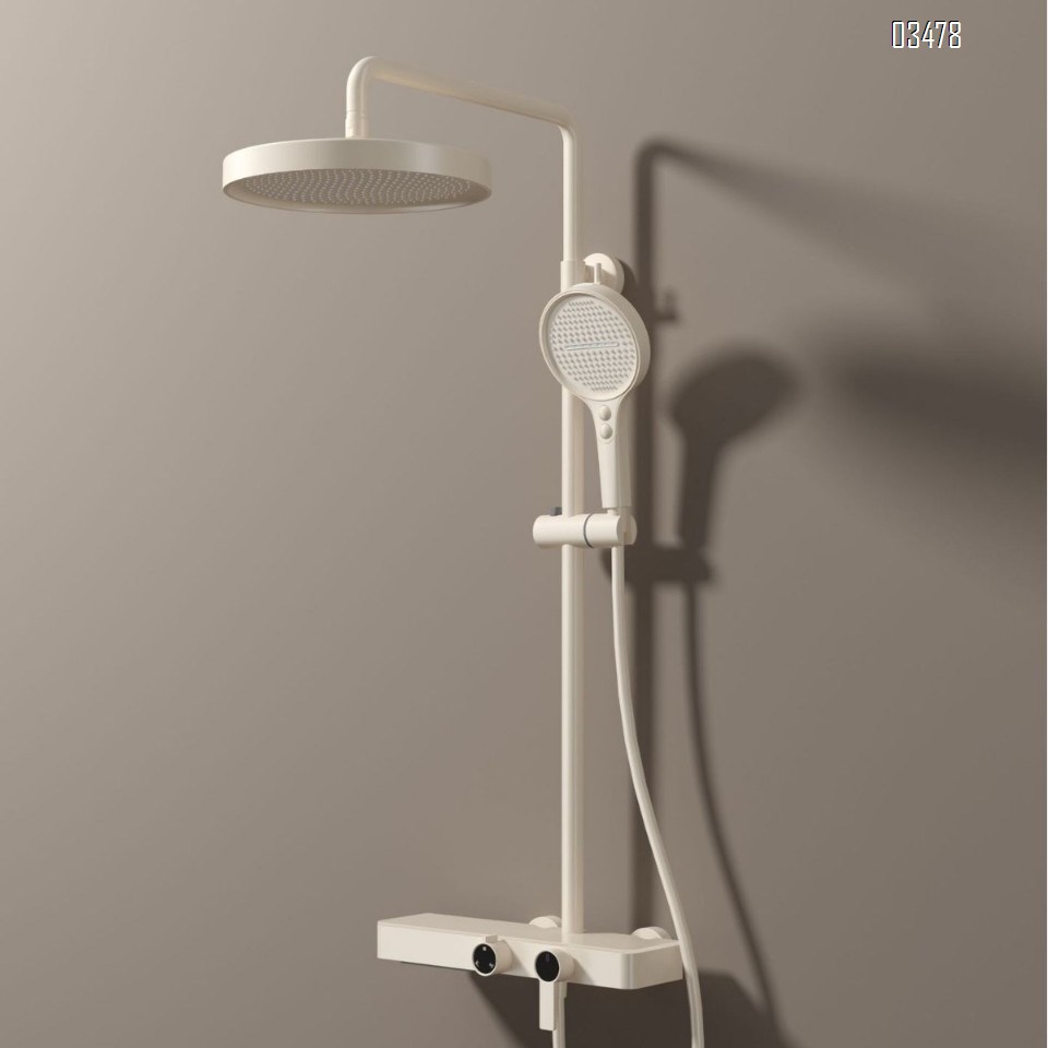 Brass New shower head set for home use with a pressure gun grey waterfall cold and hot storage and a bath shower