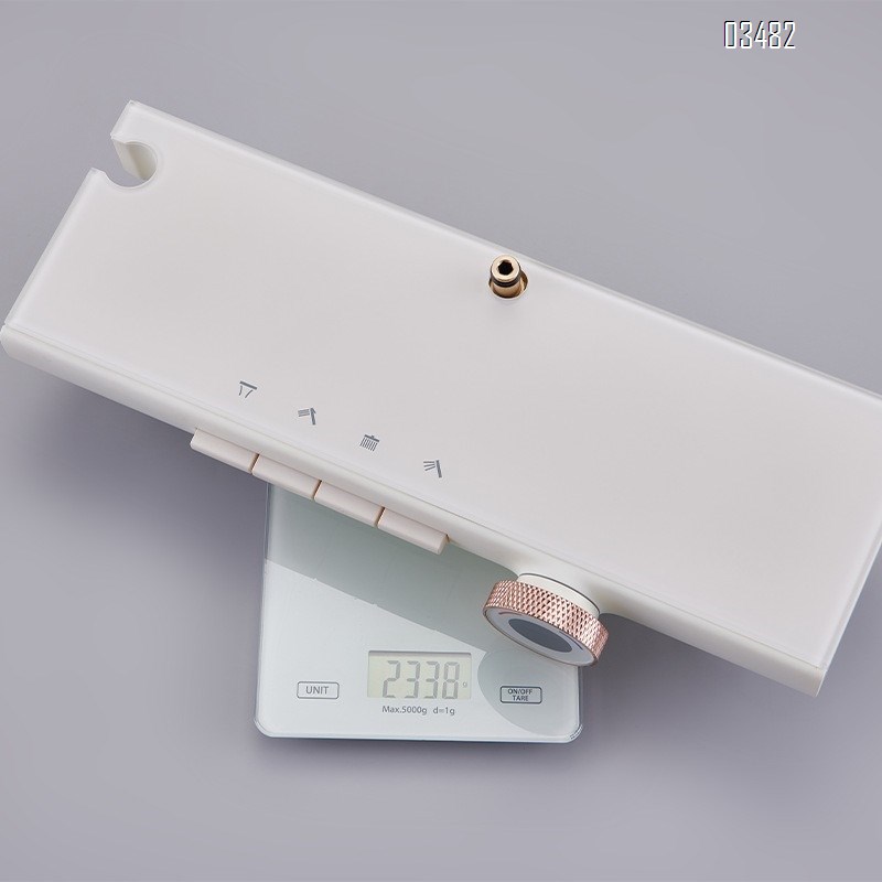 Brass White Four-function shower head set with cold and hot cream-style piano key digital display storage shower