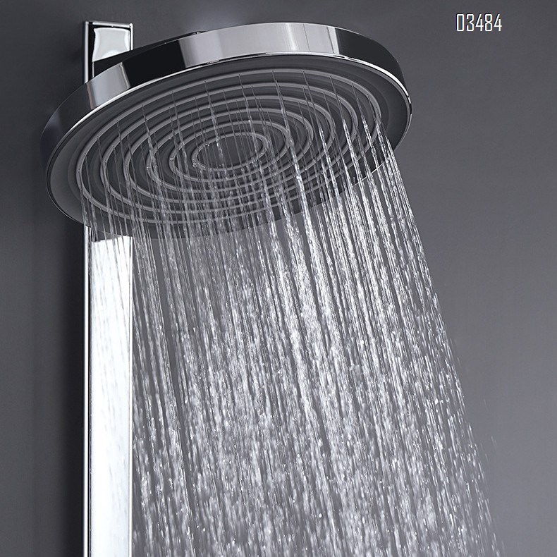 Home use thermostatic all-Brass shower head faucet set with pressure increasing storage integrated cold and hot mixing valve Tap