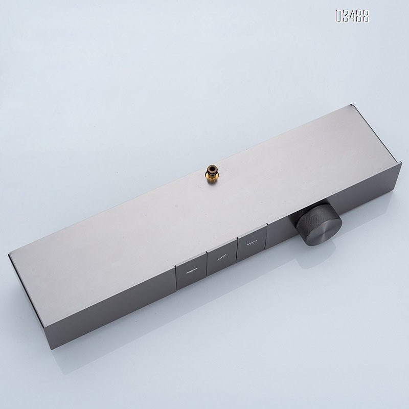 Gun gray Brass shower head set cold and hot shower head home use luxury pressure-increasing shower set