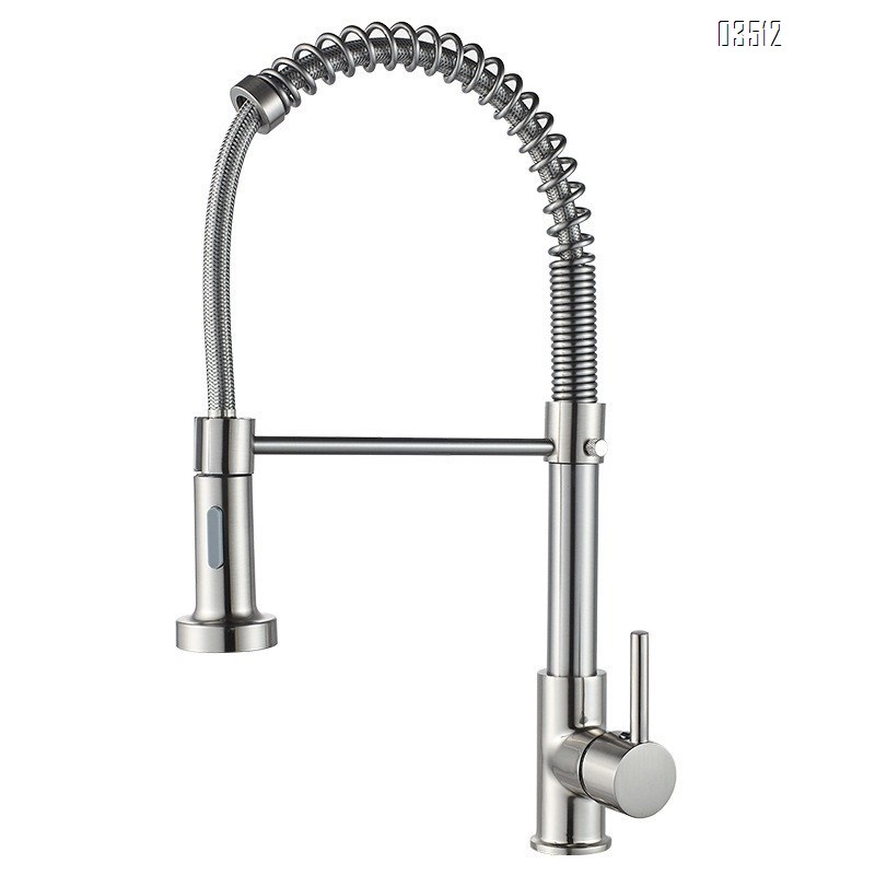 Kitchen Faucet with Pull Down Sprayer Brass 1 Handle Pull Out Spring Sink Faucets 1 Hole Dual Function for Farmhouse Camper