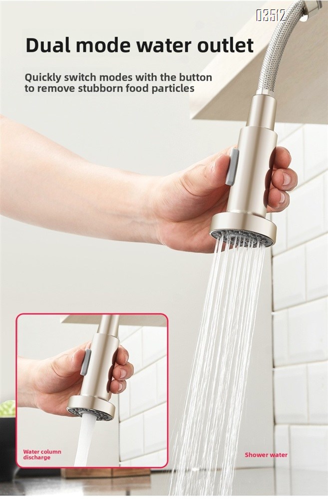 Kitchen Faucet with Pull Down Sprayer Brass 1 Handle Pull Out Spring Sink Faucets 1 Hole Dual Function for Farmhouse Camper